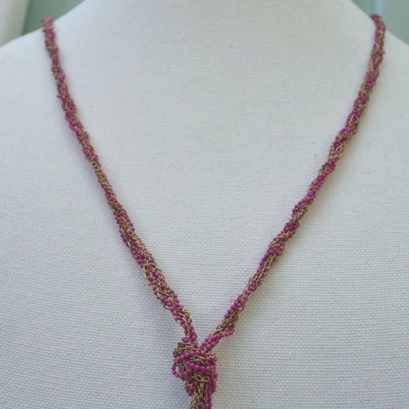 Long beaded and chain necklace - Picture 3 of 3
